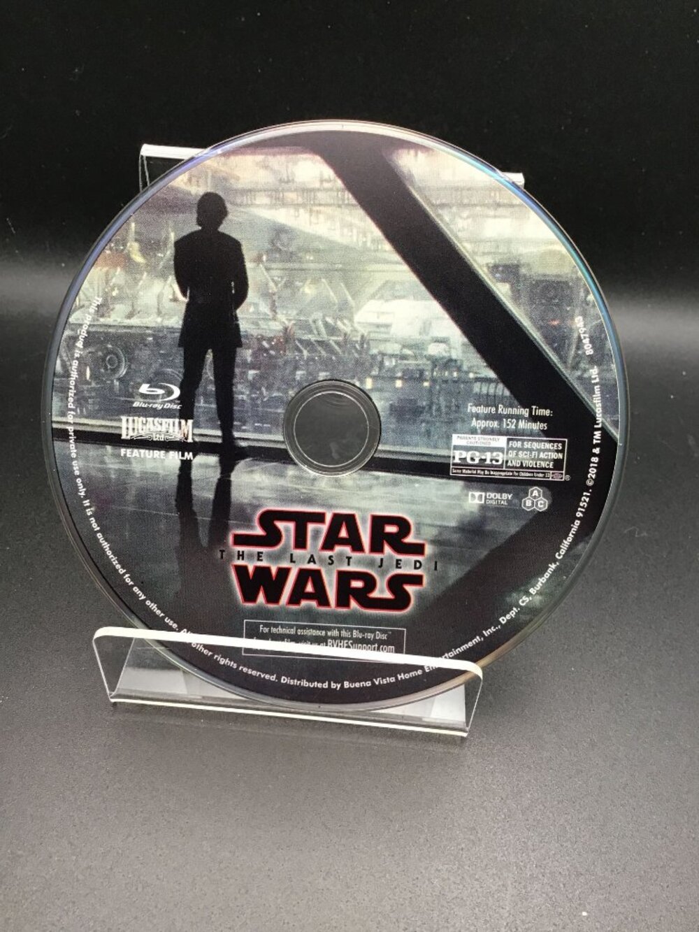 Star Wars: The Last Jedi Blu-ray Disc Only Excellent Used Condition 2017 Edition